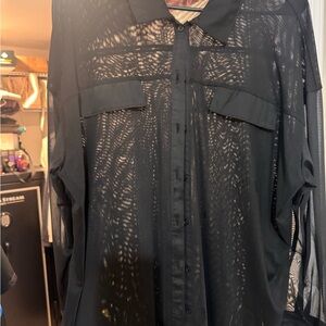 Calvin Klein Black Sheer Blouse